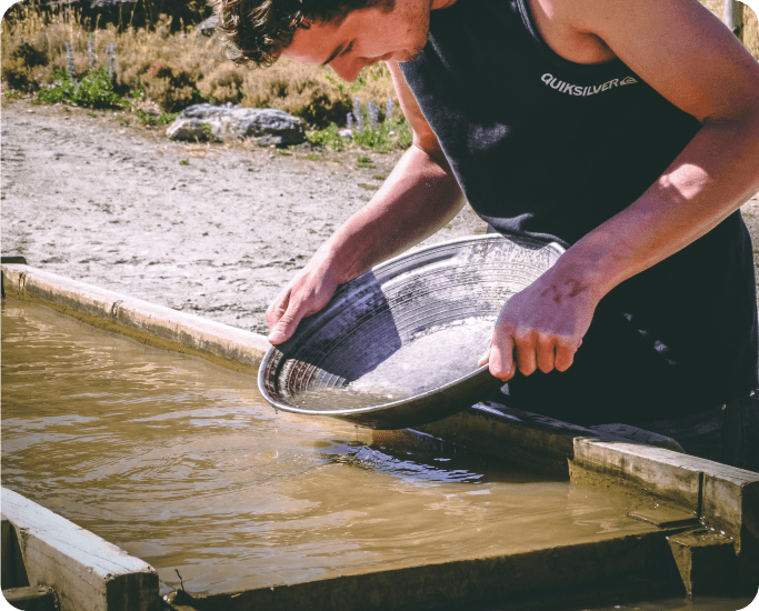 Image of a gold panning site at a Harvest Hosts location