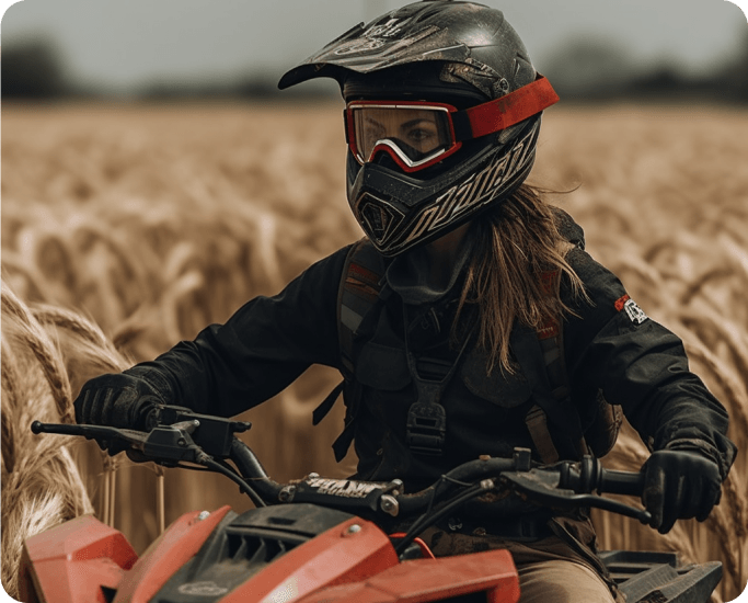 Exciting off-roading adventure with ATVs amidst nature.