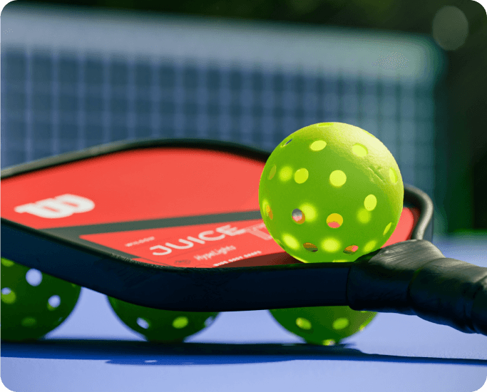 Image of a lively pickleball game at a Harvest Hosts location