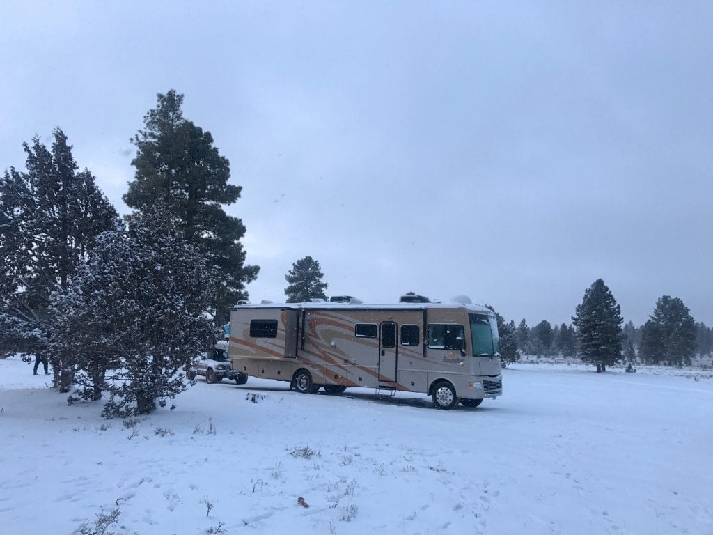 RVing in the snow is difficult but possible!