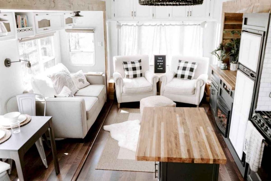 Adding decor is a great way to spruce up your RV's living room.