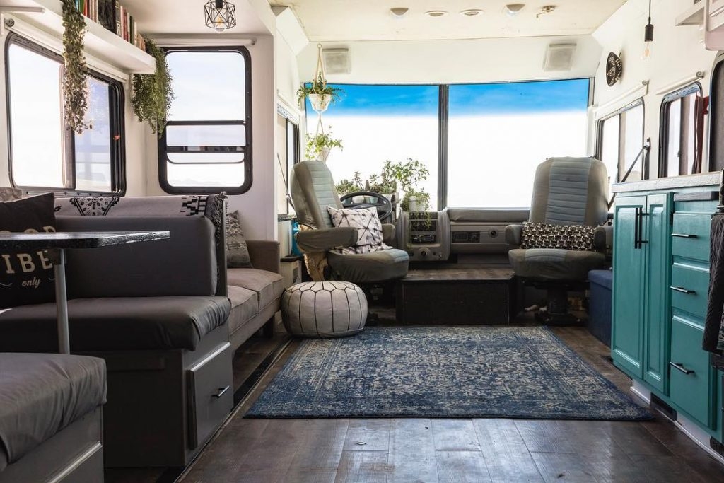 When updating your RV's living room, it's important to anchor any new furniture installed.