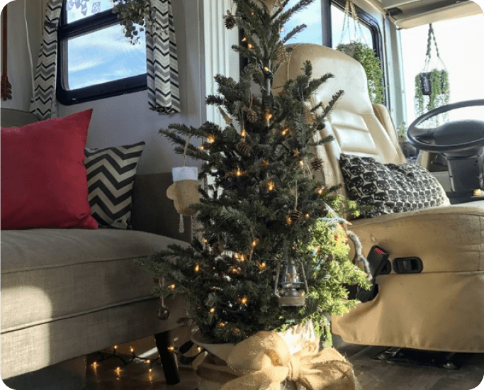 Image of a beautiful Christmas tree farm at a Harvest Hosts location