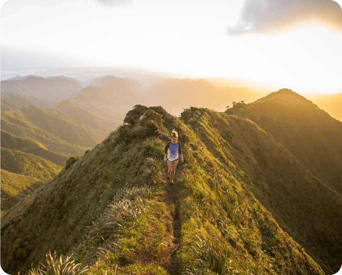 Image of a scenic hiking trail near a Harvest Hosts camp