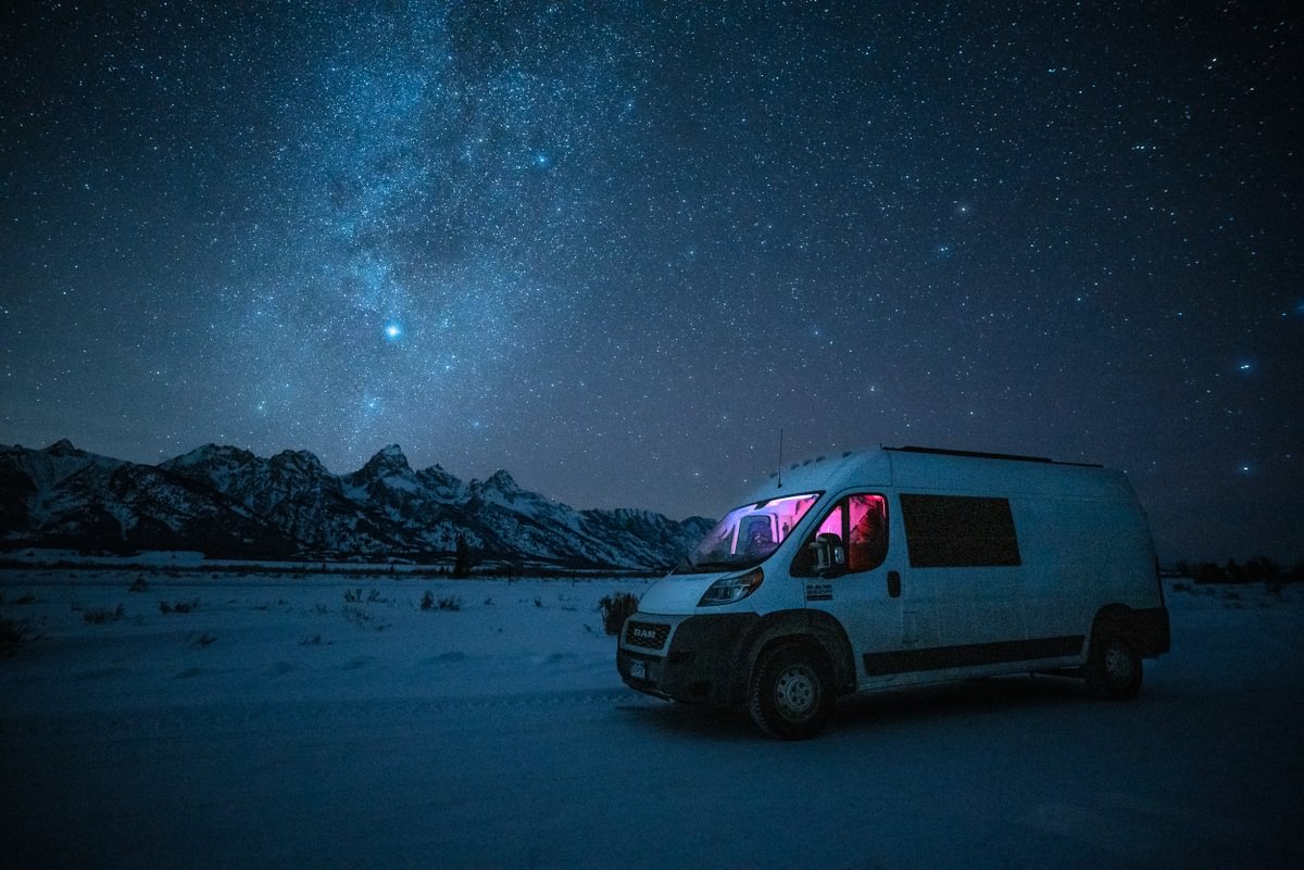 A captivating starlit sky during a Harvest Hosts stargazing experience.