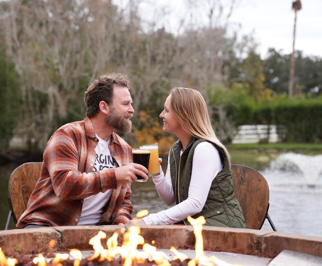 Image of a vibrant craft beer tasting event at a Harvest Hosts location
